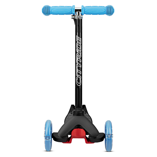 Самокат трехколесный CityRide xd4, пакет, Дека: PP+нейлон, колеса PVC 110/76 свет, руль металл телеск., цвет черный/голубой в Джамбо Тойз #4