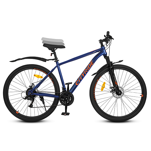 Велосипед двухколёсный CITYRIDE, модель CR-B2-SH01, рама сталь, размер колёс 29", двойные алюминиевые обода, 21 скорость, амортизационная вилка, цвет синий в Джамбо Тойз #11