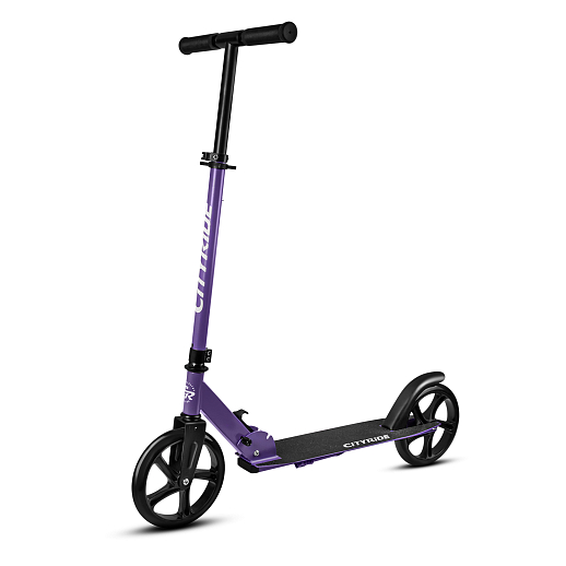 2хкол. самокат CITYRIDE 200, сталь 100%, грипсы 135мм TPR, колеса PU 200/200 мм. Фиолетовый в Джамбо Тойз #3