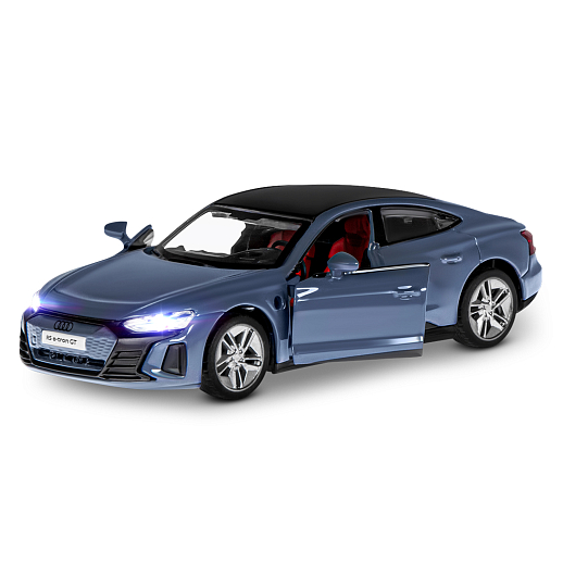 Машинка металлическая 1:36 Audi RS e-tron GT с зарядной станцией, серый, свет, звук, откр. двери и капот, инерция, в/к 20,6*9,*9 см в Джамбо Тойз #5