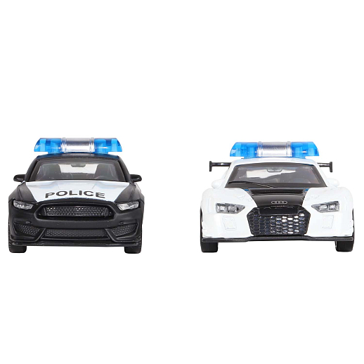 ТМ "Автопанорама" набор "Полиция" (2 машинки: Ford Shelby  и Audi R8, фигурки полицейских, камера фотофиксации на дороге (со звуком) набор дорожных знаков), масштаб машинок 1:46, инерция,  в/к 30*13*10 см в Джамбо Тойз #9