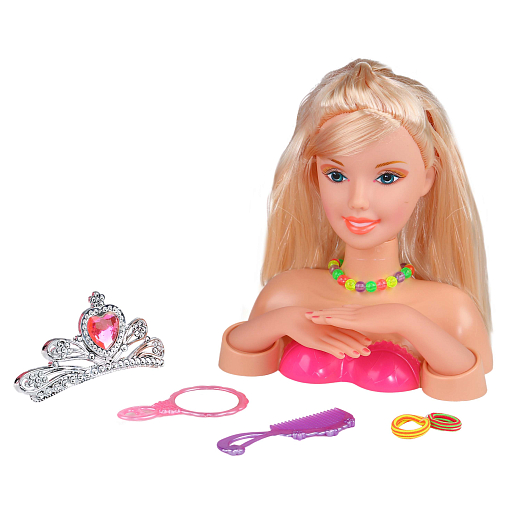 ТМ "Amore Bello" Кукла-модель для причесок и маникюра, в комплекте расческа, резинки для волос, диадема, бусы, зеркальце, в/к 27*11,5*25,5 см в Джамбо Тойз #6