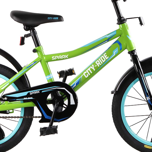 Детский велосипед City-Ride Spark , рама сталь , диск 16 сталь , крылья пластик, страх.колеса, цвет Зеленый в Джамбо Тойз #3