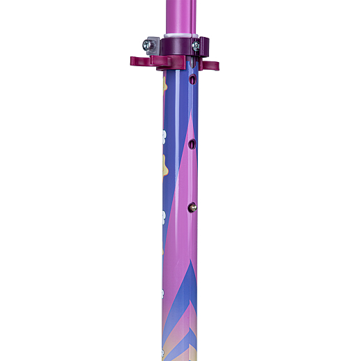 Двухкол. самокат CITYRIDE, ал. 50/50% , t-bar алюм, дека сталь, грипсы 95мм TPR, колеса PVC 120/120 мм, фиолетовый с принтом в Джамбо Тойз #8