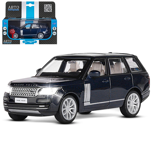 ТМ "Автопанорама" Машинка металлическая 1:34 2013 Range Rover, темно-синий перламутр, свет, звук, откр. двери, инерция, в/к 17,5*13,5*9 см в Джамбо Тойз