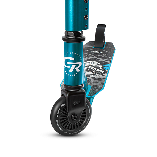 Трюковый самокат CITYRIDE TEMPO, в/к, T-bar сталь 50*57см, дека алюм.50*11см, колеса PU 86A 100мм, пласт. диск, вилка сталь., цвет голубой. в Джамбо Тойз #3