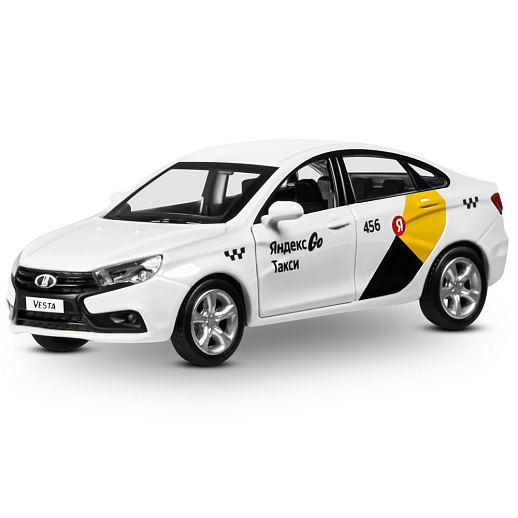 Яндекс Go Машинка металлическая 1:43 Lada Vesta, белый, инерция, откр. двери, 17,5*12,5*6,5 см в Джамбо Тойз #2