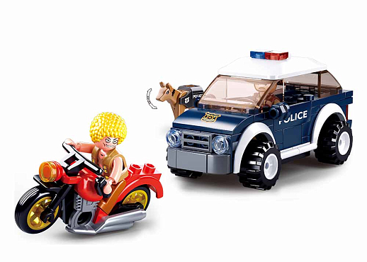 Конструктор "Полиция-Джип, Мотоцикл", 106 дет., в/к 23,7*14,1*4,5 см в Джамбо Тойз #4