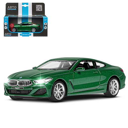ТМ "Автопанорама" Машинка металл. 1:35 BMW M850i Coupe, зеленый, откр. двери, свет, звук, инерция в/к 18*9*13,5 см в Джамбо Тойз