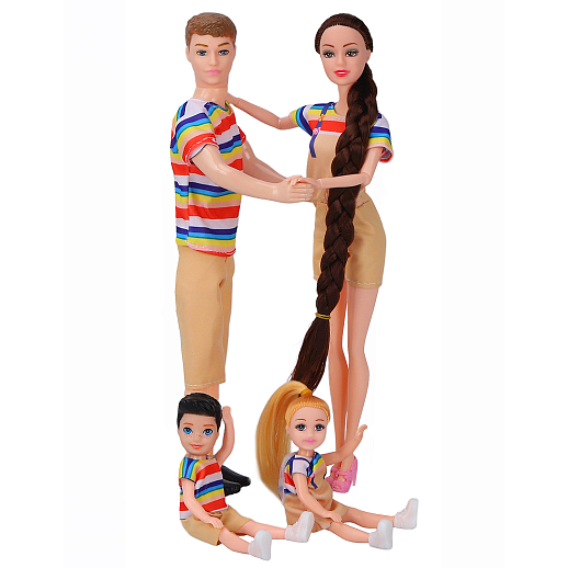 Набор кукол Семья с двумя детьми, аксессуары в комплекте, в/к 30х5х33 см в Джамбо Тойз #19