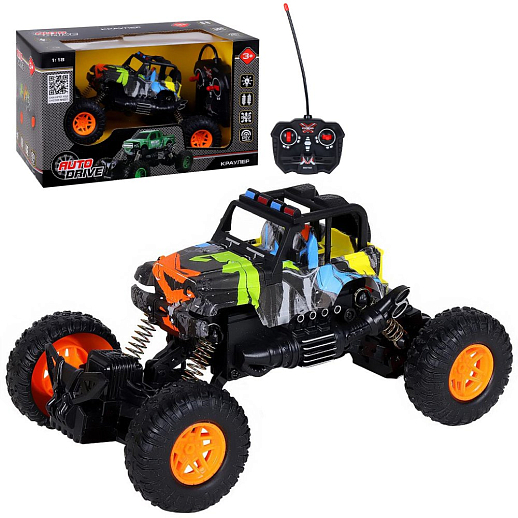 AUTODRIVE 1:18 Р/У Краулер, 4 канала, свет, принт граффити, в/к 29*14,7*17,5см в Джамбо Тойз