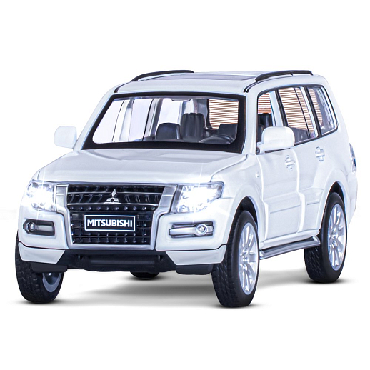 ТМ "Автопанорама" Машинка металлическая 1:33 Mitsubishi Pajero 4WD Turbo, белый, откр. двери, капот и багажник, свет, звук, инерция, в/к 17,5*13,5*9 см в Джамбо Тойз #5