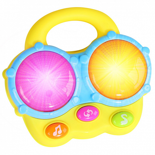 Музыкальная игрушка "Барабан",  "Е-нотка", цвет желтый, проектор,мелодии ,в/к 16,4*15,7*5,6 см в Джамбо Тойз #4