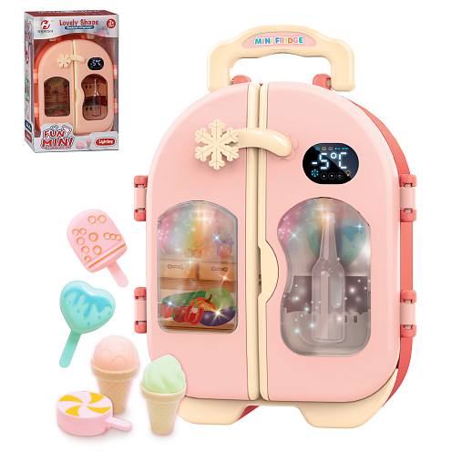 Игровой набор "Холодильник с мороженым", свет, розовый, в/к 11,5х6,5х18 см в Джамбо Тойз
