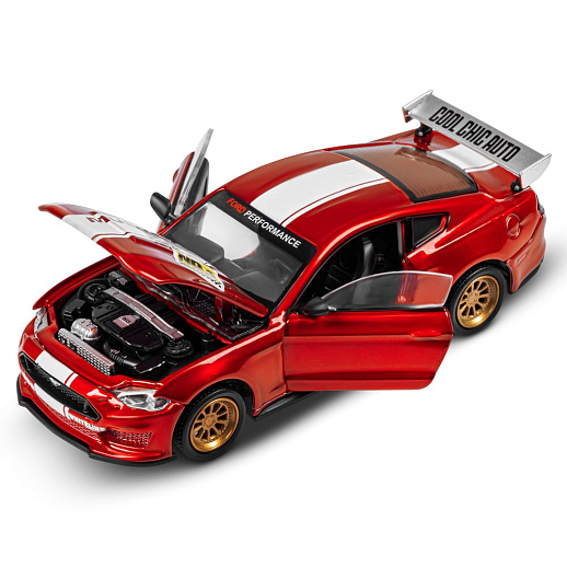 Машинка металлическая 1:43 Ford Mustang GT, красный, тюнинг, откр. двери, свободный ход колес, в/к 23,5*10*4 см в Джамбо Тойз #14