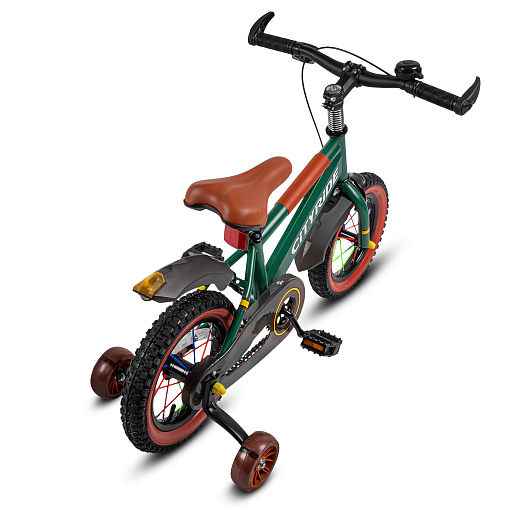 Велосипед двухколёсный CITYRIDE, модель CR-B2-07F52, колеса 12", рама сталь, колеса сталь, балансирные колеса со светом, маячок в заднем крыле, цвет зеленый в Джамбо Тойз #8