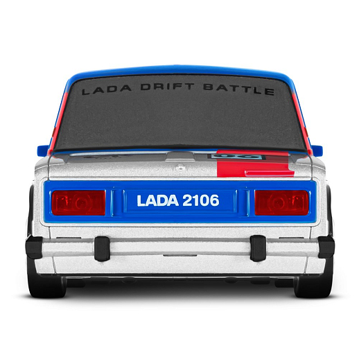 AUTODRIVE Р/У Машина для дрифта LADA 2106,М1:24,2.4GHz,4WD,свет фар,4 доп.колеса,конусы,с аккум.,цв.синий/серебро/красн.,в/к 24*10,3*23,7см в Джамбо Тойз #10