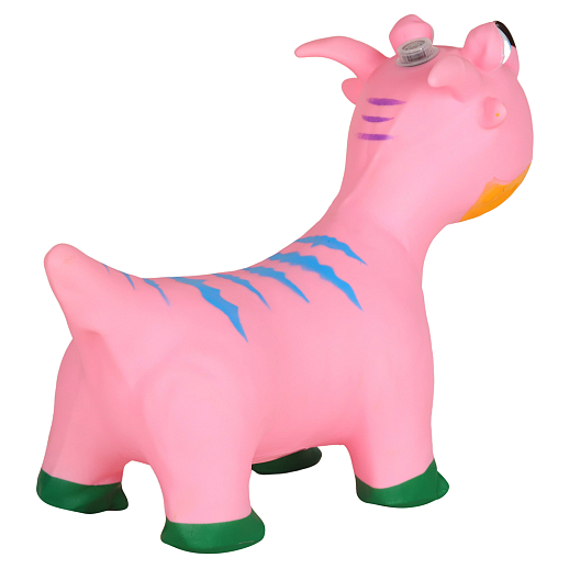 Животное-прыгун "Динозавр" со звуком, 1400г, ПВХ, цвет розовый, 40*30*50 см в Джамбо Тойз #3