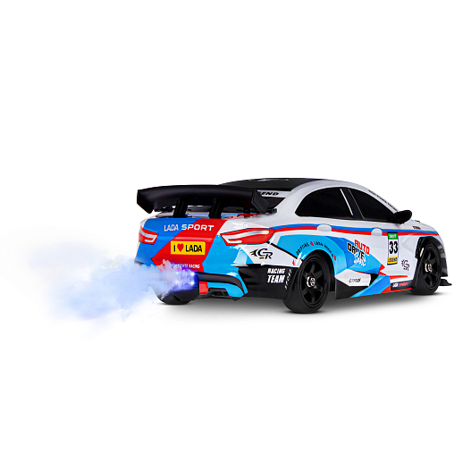 AUTODRIVE Р/У Машина для дрифта LADA Vesta с паром,1:16,2.4GHz,4WD,запасн.колеса 4шт.,свет,с аккум,в/к 31*15*15см в Джамбо Тойз #8
