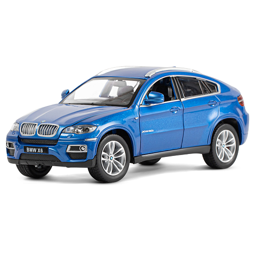 ТМ "Автопанорама" Машинка металлическая 1:26 BMW X6, синий, откр. двери, капот и багажник, свет, звук, свободный ход колес, в/к 24,5*12,5*10,5 см в Джамбо Тойз #2