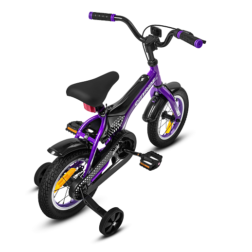Детский велосипед "Cityride REVO", модель CR-B2-05, рама сталь, кожух цепи 100%, обода алюм. 12", втулки сталь, покрышки 2,125, страх. колеса, руль сталь. вынос сталь, задние ножные тормоза, передний клещевой, звонок, крылья пластик, отражатели пер/зад и на спицах, цвет фиолетовый в Джамбо Тойз #4