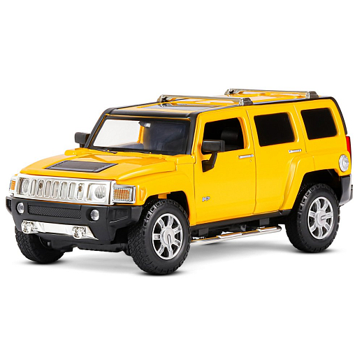 ТМ "Автопанорама" Машинка металлическая, 1:24, Hummer H3, желтый, откр. передние и задняя дверь, капот, свет, свободный ход колес, звук, в/к 24,5х12,5х10,5 см в Джамбо Тойз #2