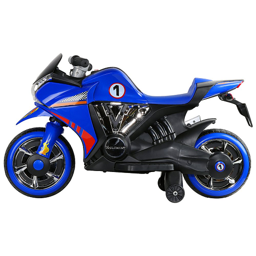 Электромотоцикл детский двухколесный на аккумуляторе с функцией водяного пара, 1 двигатель, USB, MP3, колеса пластик,  свет LED. Цвет синий в Джамбо Тойз #2