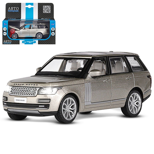 ТМ "Автопанорама" Машинка металлическая 1:34 2013 Range Rover, золотой перламутр, свет, звук, откр. двери, капот и багажник, инерция, в/к 17,5*13,5*9 см в Джамбо Тойз