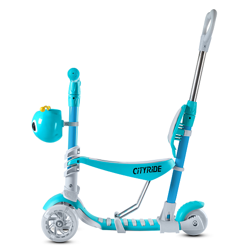 Трехколесный самокат-беговел CITYRIDE 3в1. в/к. Колеса PU 120/95, передние LED свет. Ручка - сталь,  в Джамбо Тойз #7