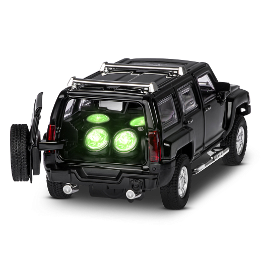 ТМ "Автопанорама" Машинка металлическая 1:32 Hummer H3, черный, свет, звук, откр. двери и багажник, инерция, в/к 17,5*13,5*9 см в Джамбо Тойз #19