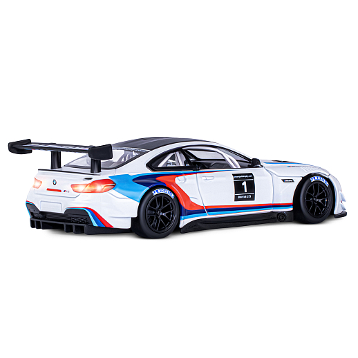 ТМ "Автопанорама" Машинка металлическая, 1:24, BMW M6 GT3, белый,  откр. двери и капот, свет, звук, свободный ход колес, в/к 24,5 х 12,5 х 10,5 см в Джамбо Тойз #10