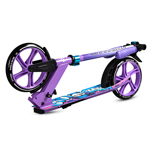 2хкол. самокат CITYRIDE 200, сталь 100%, грипсы 135мм TPR, колеса PU 200/200 мм. Розовый в Джамбо Тойз #4