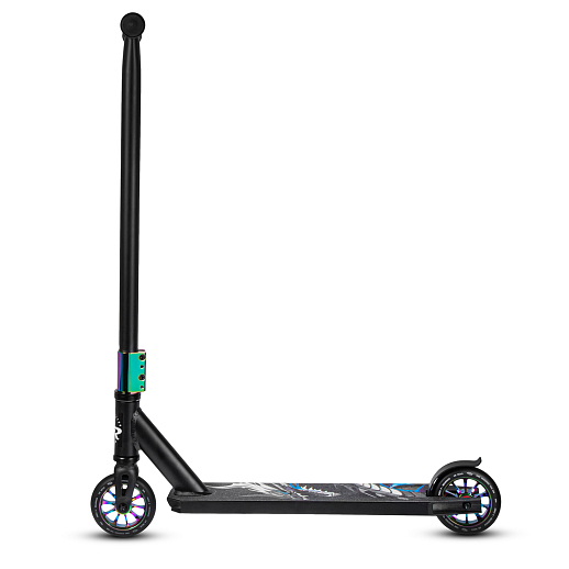 Трюковый самокат CITYRIDE REVO, в/к, T-bar сталь 53*60см, дека алюм.50*10см, колеса PU 86A 110мм, алюм. диск, вилка сталь., HIC, цвет бензин в Джамбо Тойз #4