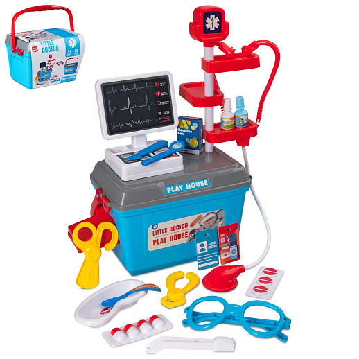 Набор "Доктор" в чемодане, голубой, в/к 21х14,5х4 см в Джамбо Тойз