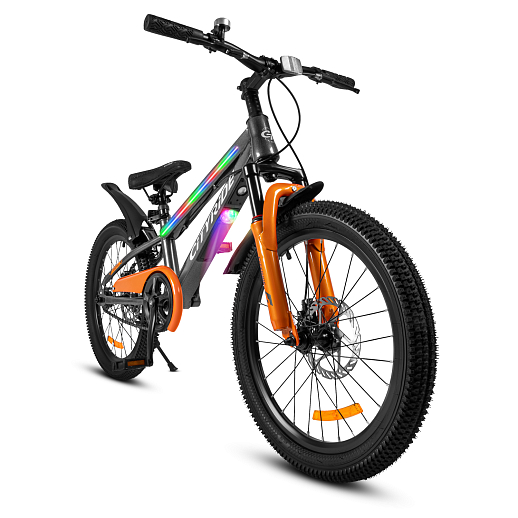 Двухколесный велосипед CITYRIDE, модель CR-B2-10, колеса 20 дюймов, рама сталь, дисковые механические тормоза, свет в раме, подножка, BT, цвет серый металлик в Джамбо Тойз #15