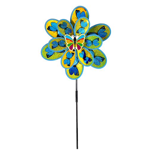 Ветерок,палочка50cм+ цветок большой 38 см и малый 28см, микс, пластик плотный, в наборе 6шт в Джамбо Тойз #2