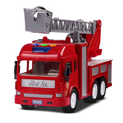 Фрикционная машина "Пожарная" на бат.,со светом и звуком, стреляет водой, красный, в/к 35,5х12,5х19,5 см в Джамбо Тойз #5