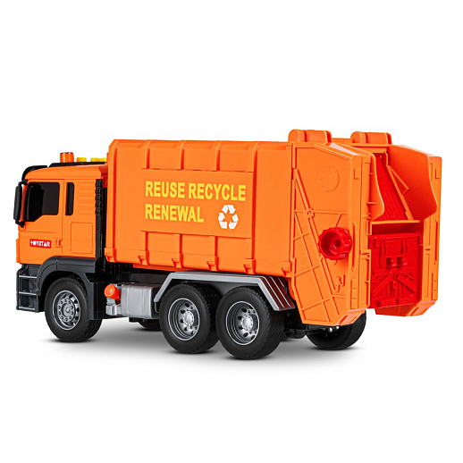 AUTODRIVE_Фрикционный Мусоровоз,помповый механизм, 3 контейнера в компл., звук,свет,на бат.,в гофрокор. 33*12,5*18,5см в Джамбо Тойз #14