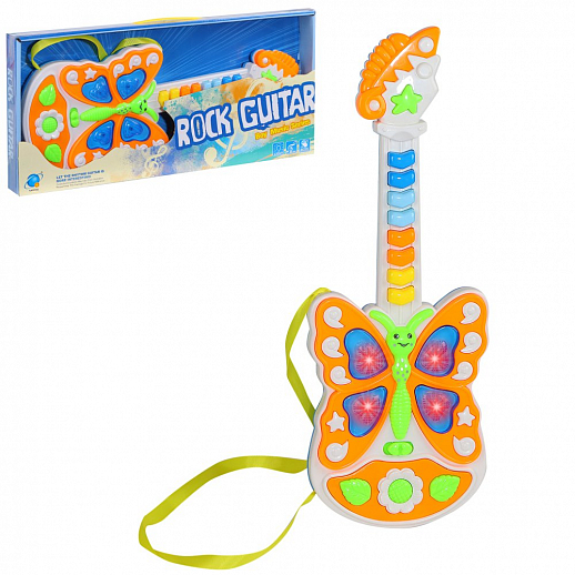Музыкальная игрушка "Гитара", свет., звук. эфф., цвет оранжевый,  в/к 46,0*4,0*21,0 см в Джамбо Тойз