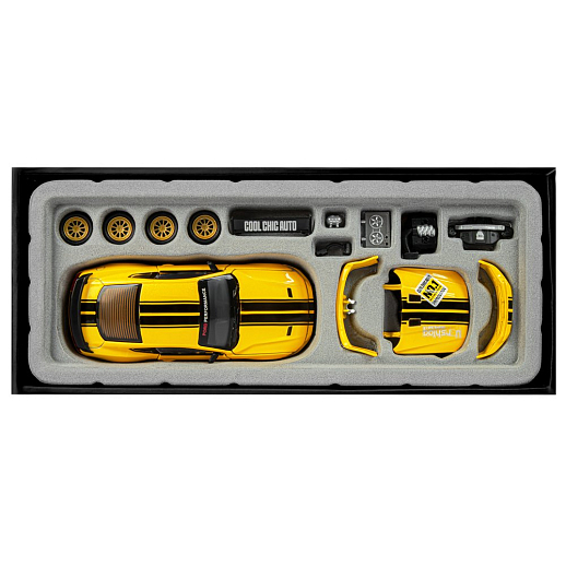 ТМ "Автопанорама" Машинка металлическая 1:43 Ford Mustang GT, желтый, тюнинг, откр. двери, свободный ход колес, в/к 23,5*10*4 см в Джамбо Тойз #20