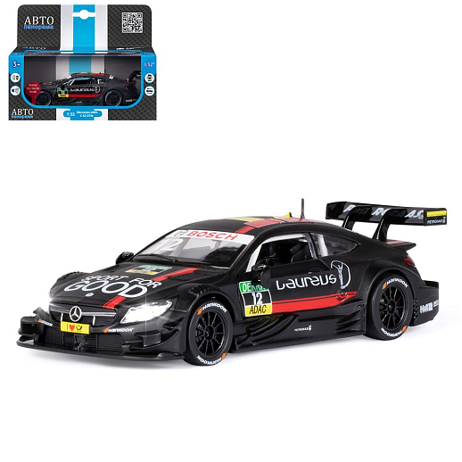 ТМ "Автопанорама" Машинка металлическая 1:32 Mercedes-AMG C 63 DTM, черный матовый, откр. двери, свет, звук, инерция,  в/к 17,5*12,5*6,5 см в Джамбо Тойз