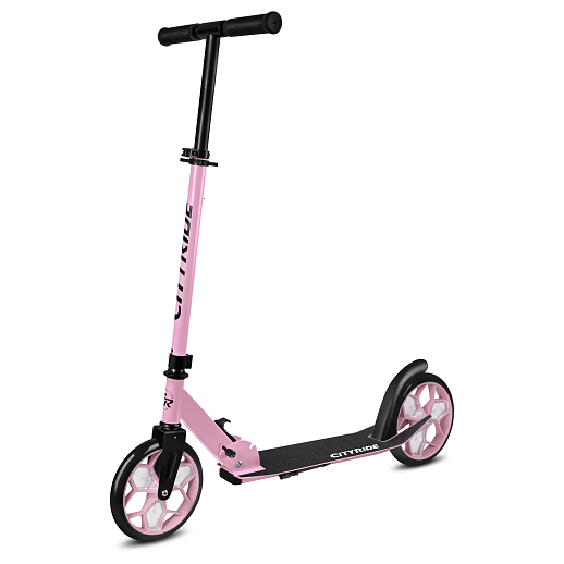 2хкол. самокат CITYRIDE 200, сталь 100%, грипсы 135мм TPR, колеса PU 200/200 мм. Сщ светом  Розовый в Джамбо Тойз #5