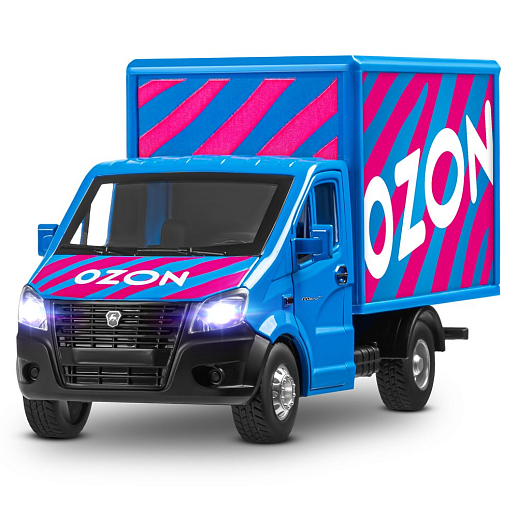 ТМ "Автопанорама" Машинка металлическая 1:28 ГАЗель NEXT OZON, синий, откр. двери, задняя дверка фургона, свет, звук, инерция, в/к 24*14*12 см в Джамбо Тойз #6