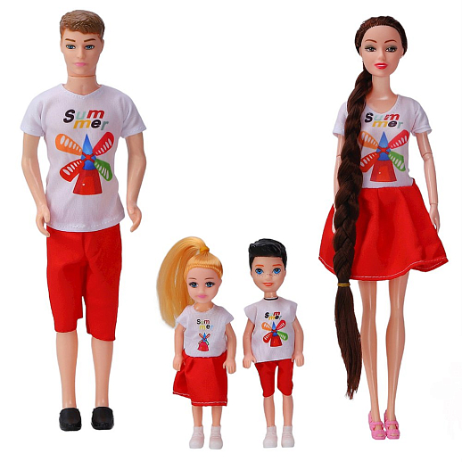 Набор кукол Семья с двумя детьми, аксессуары в комплекте, в/к 30х5х33 см в Джамбо Тойз #4