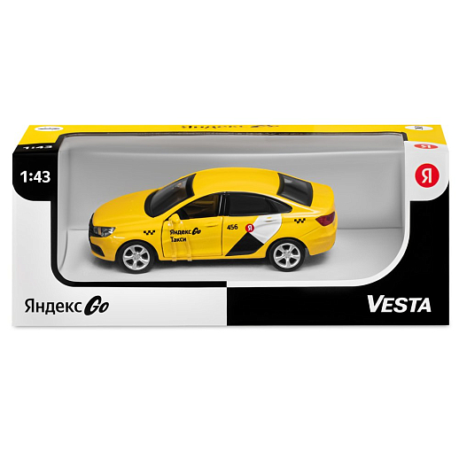 Яндекс Go Машинка металлическая 1:43 Lada Vesta, желтый, инерция, откр. двери, 17,5*12,5*6,5 см в Джамбо Тойз #8