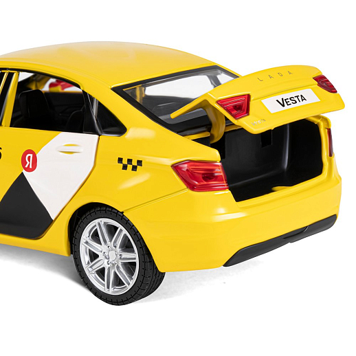 Машинка металлическая Яндекс Go, инерционная, коллекционная модель 1:24 LADA VESTA, цвет желтый, открываются 4 двери, капот, багажник, свет, звук, в/к 24,5*12,5*10,5 см в Джамбо Тойз #13
