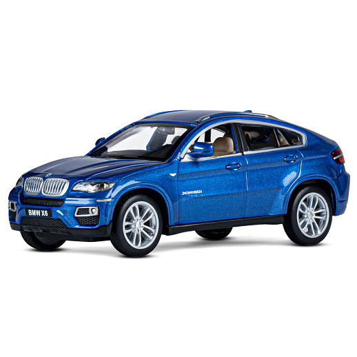 ТМ "Автопанорама" Машинка металлическая 1:32 BMW X6, синий, свет, звук, откр. двери, капот и багажник, инерция, в/к 17,5*13,5*9 см в Джамбо Тойз #2