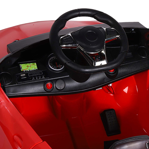 Машинка на аккумуляторе, 6V4AH*2, Р/У, колеса EVA (мягкие колеса), свет, звук, мр3, открыв. двери, 106*56*50см, до 35 кг. Цвет - красный в Джамбо Тойз #8