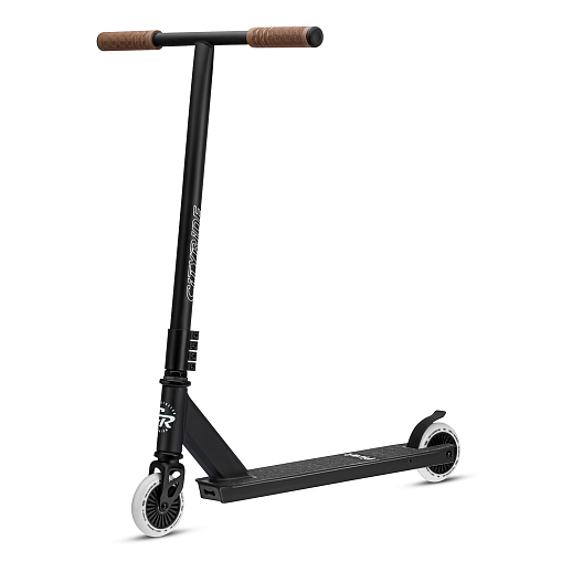 Трюковый самокат CITYRIDE FIRST, T-bar сталь 50*52см, дека алюм.49*9,5см, колеса PU 86A 100мм, пластик диск,  вилка резьб., хомут 4б., цвет Черный в Джамбо Тойз