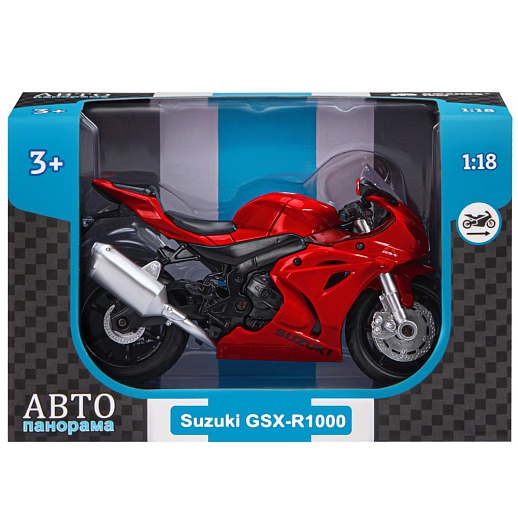 ТМ "Автопанорама" Мотоцикл металл. 1:18 SUZUKI GSR-R1000, красный, свободный ход колес, в/к 9,2 х 4,5 х 14 см в Джамбо Тойз #3